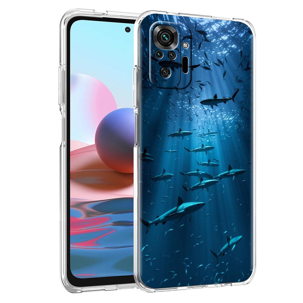 Чехол для телефона для Xiaomi Redmi Note 15 14 5G 13 12 10 11 Pro Plus 4G 14C 13C 12C Мягкий ТПУ Чехол Акула