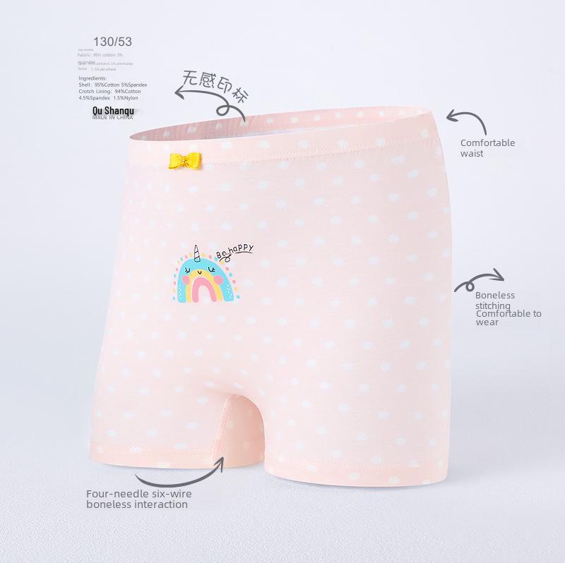 Мультяшные боксеры для девочек из дышащего мерсеризованного хлопка - Маленький, Средний, Большой