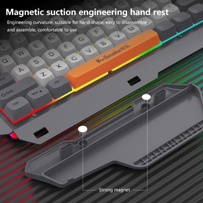 Игровая 108-клавишная проводная клавиатура и мышь, костюм с RGB-лампой для атмосферы, настольный компьютер, ноутбук, компьютер для киберспорта, игровой механический