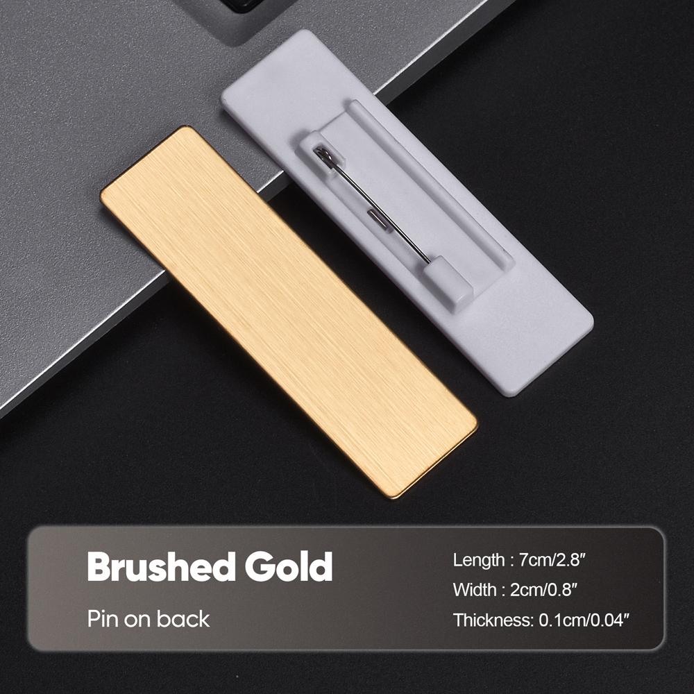 7 x 2 см 1 шт. Бесплатные индивидуальные значки-булавки Персонализированный выгравированный текст Логотип Бизнес-идентификатор Сталь Металл Индивидуальные бейджи с именем
