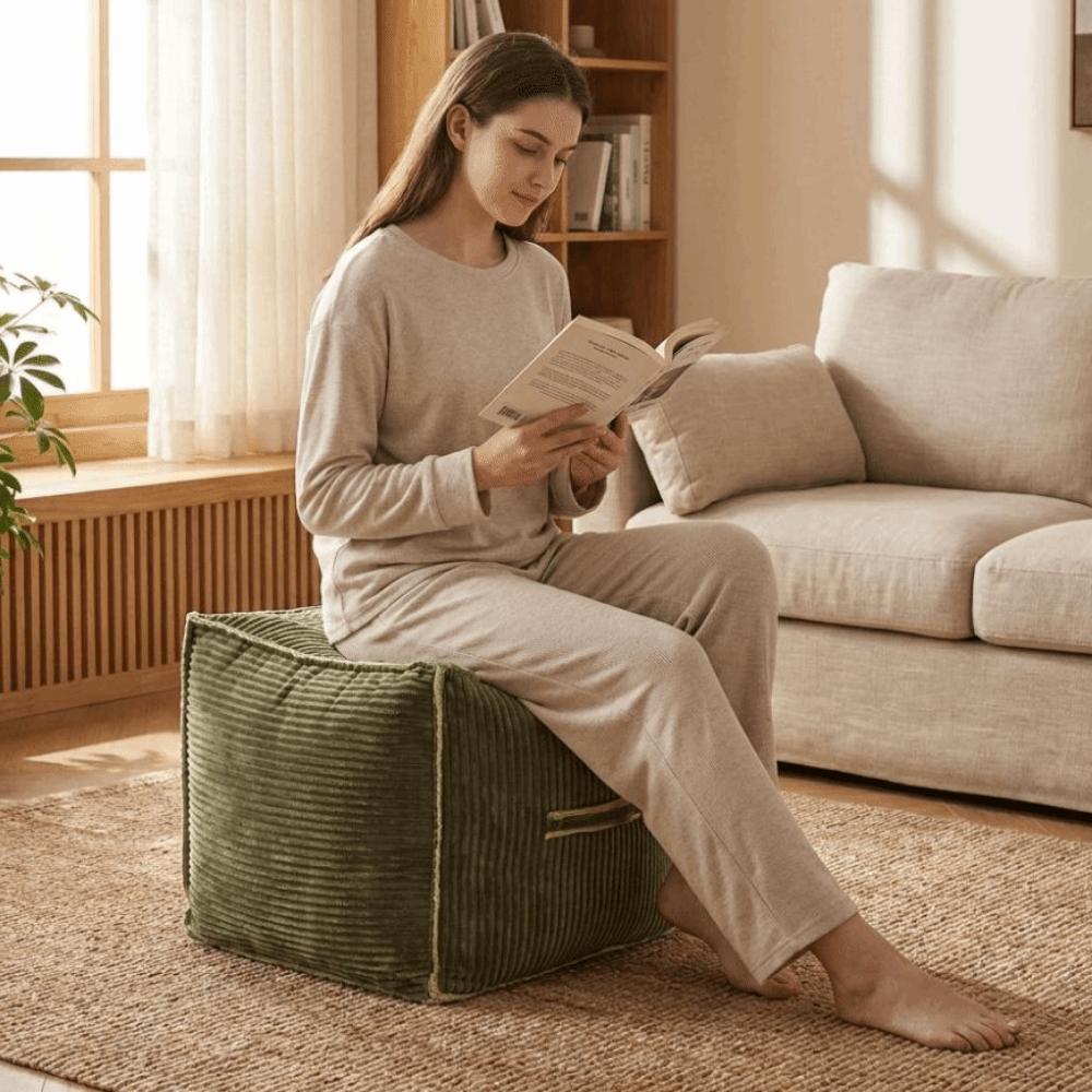 No Filling Seat Cushion Cover Japanese Style Storage Bag Storage Leg Bench Home Decor
