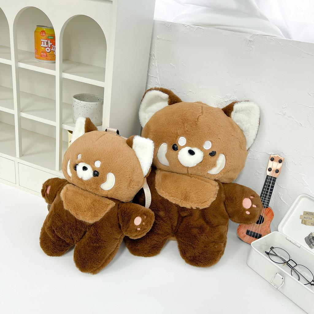 Cartoon Raccoon Plush Doll Backpack Outdoor Shoulder Bag Children Gift Festival