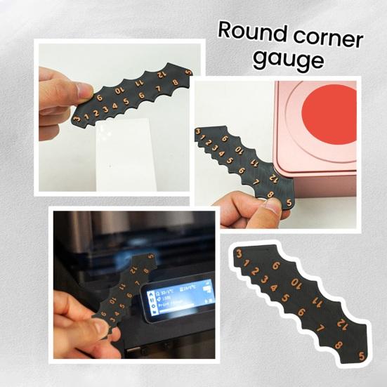 Инструмент для измерения размера круглого угла, 3D-дисплей с цифрами, прочный портативный профессиональный точный измерительный прибор для измерения радиуса угла