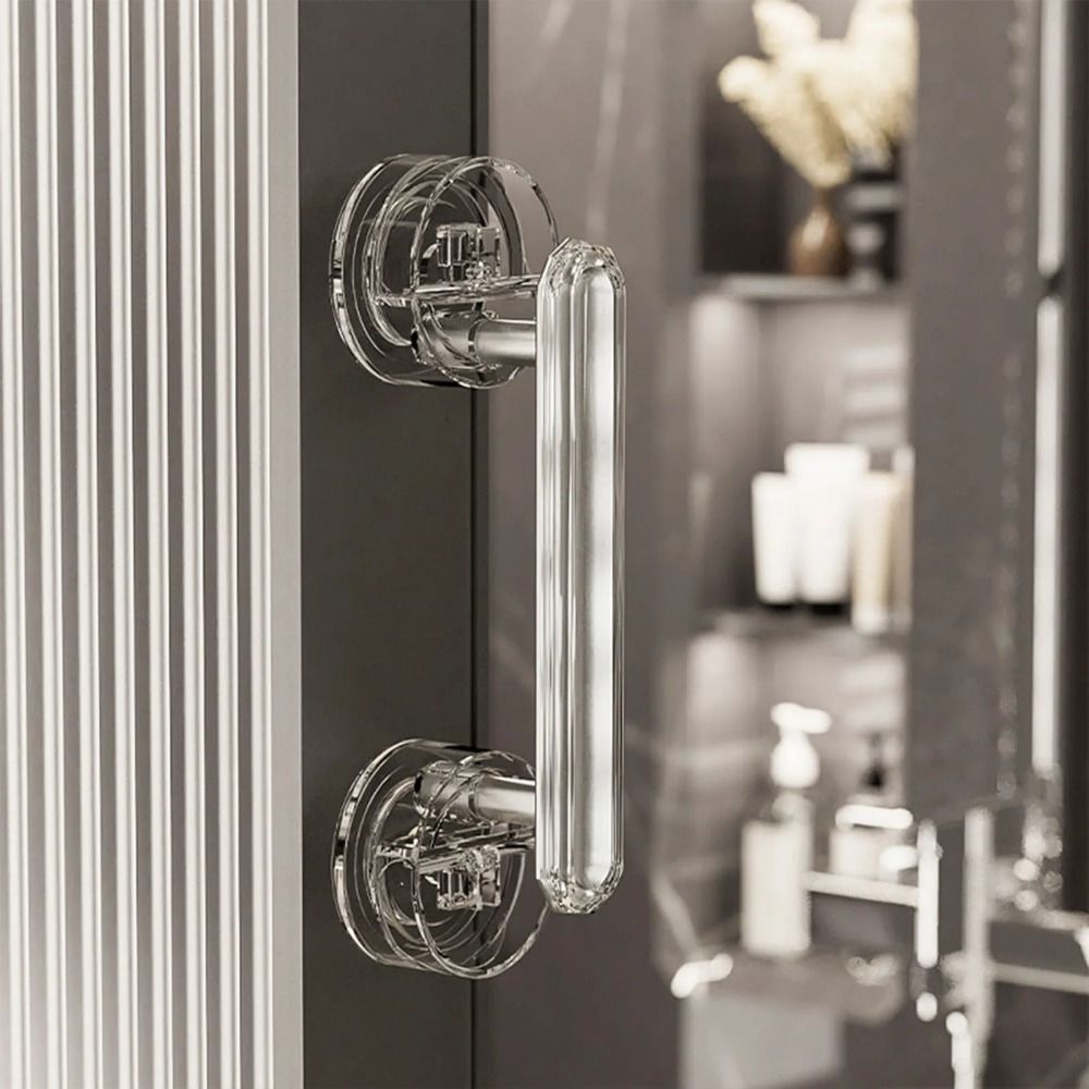 Hole Free Suction Cup Door Handle No Drilling Glass Door Handrail Sliding Door Handle Bathroom