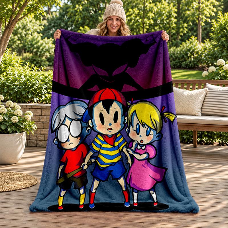 Earth Bound blanket Flannel Blanket Soft Cozy Plush Throw for Sofa Bed Lightweight Home Decoration Gifts for Christmas various holidays