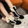Women's Shoes On Sale Fashion Sleeve Women's Boots Winter Round Toe Plush Fleece for Warmth Middle Barrel Low Heels Snow Boots