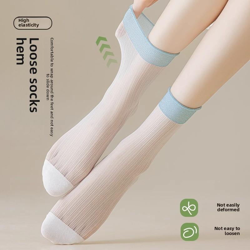 5 пар женских ультратонких прозрачных сетчатых дышащих носков для льда на весну и лето