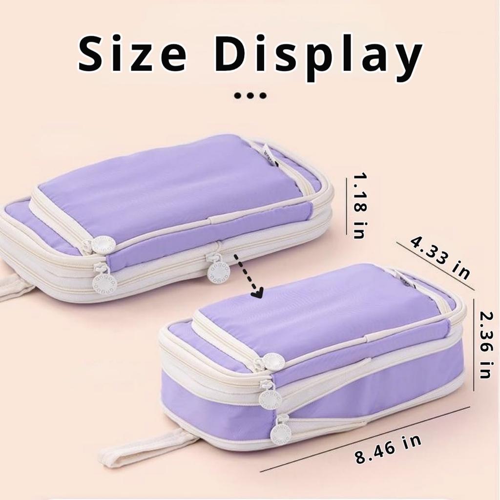 Pencil Case Big Capacity Multiple Compartments Large Pencil Pouch Pen Bag Box Holder Organizer Simple Storage Aesthetic Stationery Cosmetic