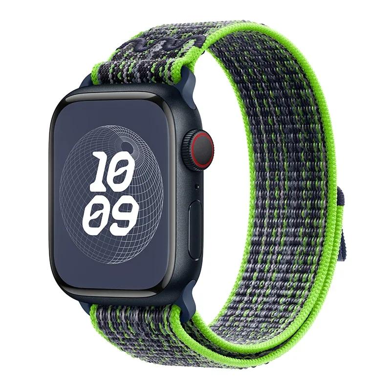 Спортивный нейлоновый ремешок для Apple Watch Ultra 2 1 49 мм Серии 9 41 мм 45 мм Петля-ремешок для iWatch 8 7 6 5 4 3 se 40 мм 44 мм 42 мм Браслет