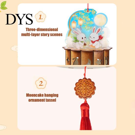 Украшение для Праздника Середины Осени, Набор для DIY Фонарика Лунного Зайца, 3D Светодиодный Ручной Фонарик, Образовательная Игрушка для Развития Мелкой Моторики, Поделка в Древнем Стиле