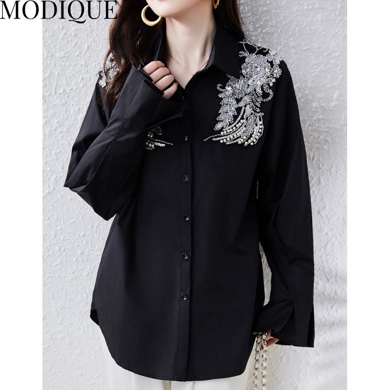 MODIQUE весна лето плюс размер новые женские свободные винтажные шифоновые блузки с цветочным принтом рубашки пальто женские повседневные оверсайз топ с длинными рукавами футболка