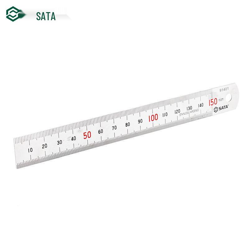 Линейка из нержавеющей стали SATA 150-1000 мм: Модели 91401-91404