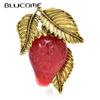 Resin Strawberry Brooches For Women Lady Charming Fruits Party Casual Brooch Pin Gifts