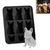 2Pcs French Bulldog Ice Model Silicone Mold Large 3D Ice Sculptures Maker Dishwasher Safe Ice Mold Easy Demolding Ice Mold