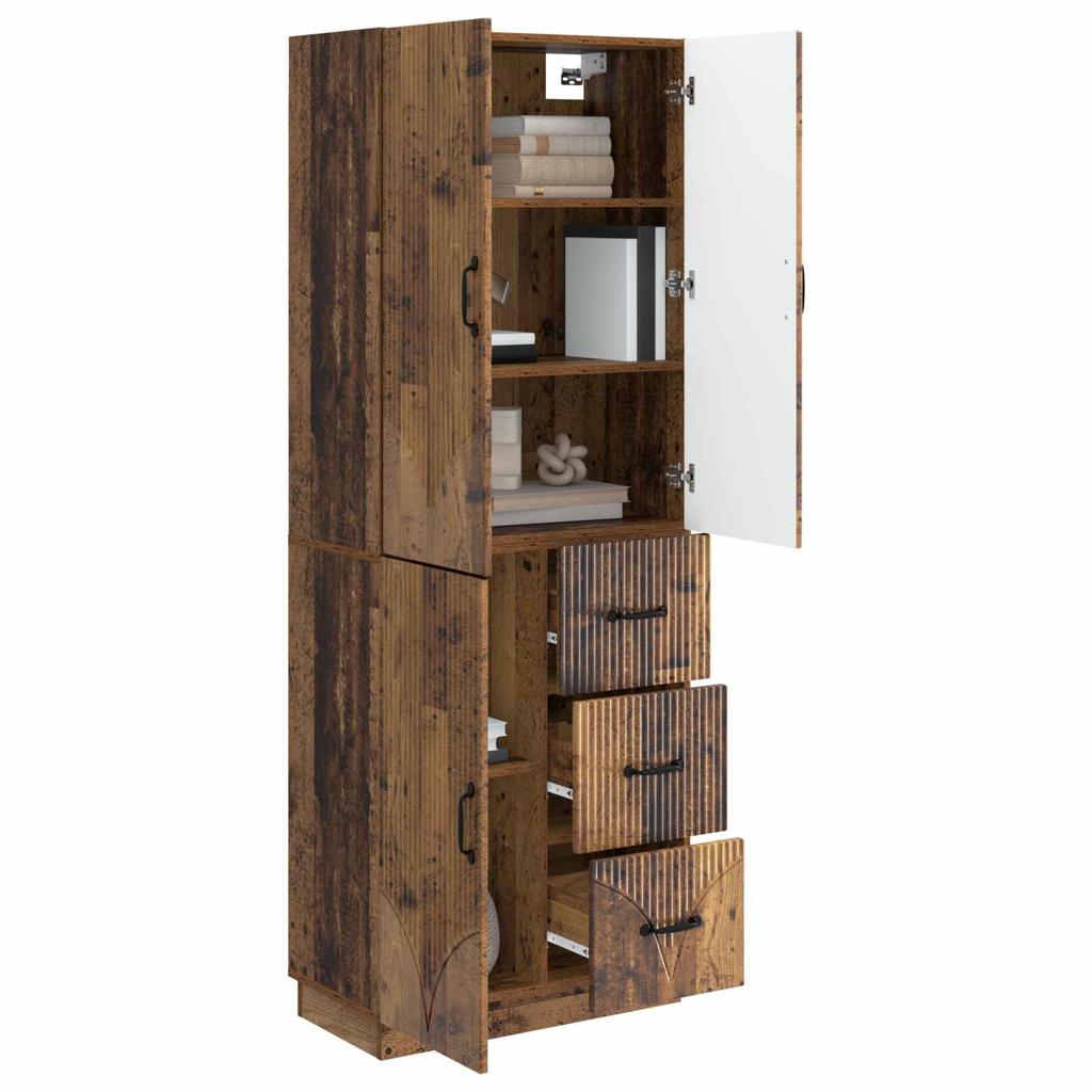 Cabinet Set 2 pcs Reclaimed Wood Wood Based Material
