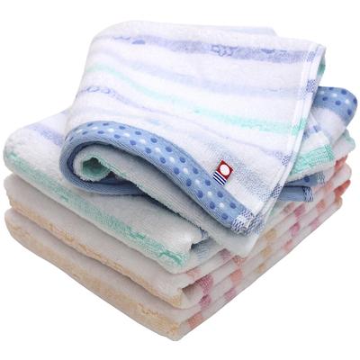 Сертифицированное полотенце для лица Imabari Towel Hiorie (Хиори) Жаккардовый набор Border Lyric из 4 предметов Разные 2 цвета 01 Сделано в Японии Бренд Imabari Быстросохнущий 100