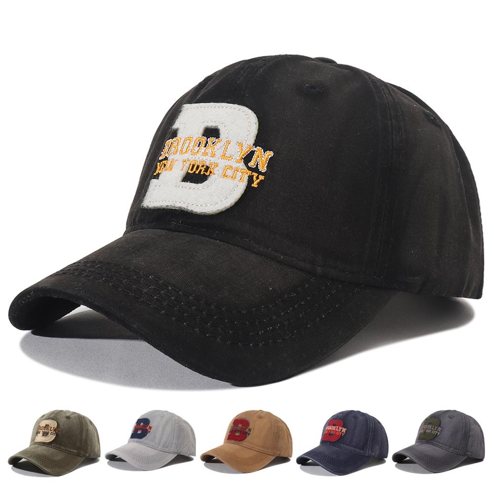 Новая Бейсболка в Корейском Стиле с Вышивкой Brooklyn Стирка Хлопок Snapback Кепка Регулируемая Винтажная Кепка Папы Для Женщин Мужчин Головной Убор