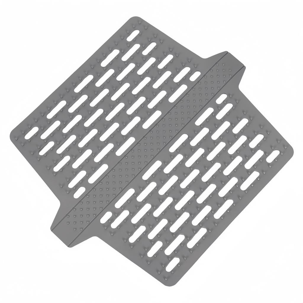 Двойной коврик-протектор для раковины силиконовый с эффективным дизайном для отвода воды