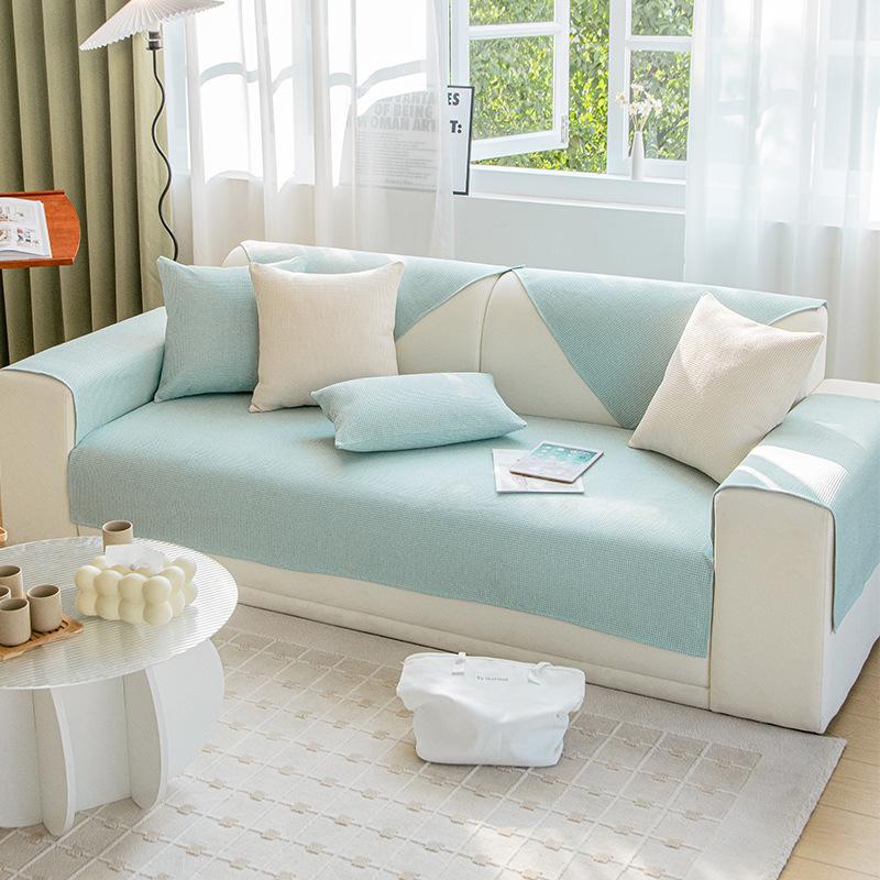 Вафельный однотонный универсальный на все сезоны, легкий, нескользящий, модный и простой, скандинавский легкий роскошный диван, чехол на подушку сиденья, накидка-полотенце