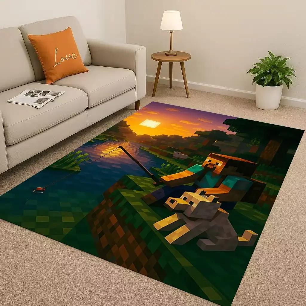 3D S-Sand B-box Cartoon Game Living Room Non-Slip Area Rug Soft Carpet for Bedroom Playroom Sofa,Easy Clean Home Decor Doormat
