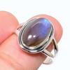 Кольцо из чистого серебра 925 пробы с натуральным лабрадоритом ручной работы S.9.5 w9y52