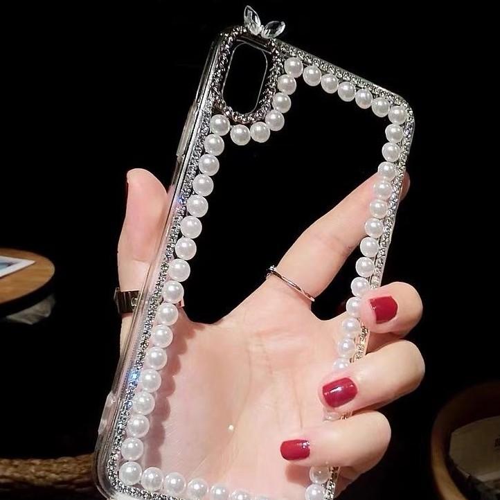Подходит для iPhone14Promax премиальный жемчужный чехол для мобильного телефона Apple 15 прозрачный 13 трехмерный 12 защитный чехол женский
