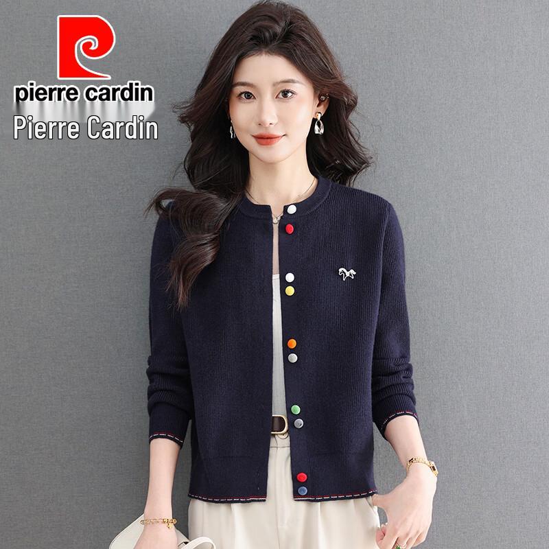 Pierre Cardin Women's Crew Neck Knitted Cardigan with Decorative Buttons