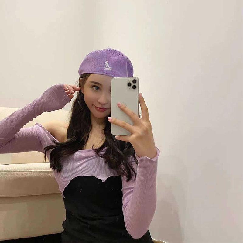 Модная шапка с вышивкой кенгуру, береты, шапка в стиле художника, женские сетчатые вязаные береты, подарок