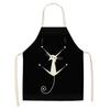 1 Pack Black Cat Pattern Men and Women Suitable for Home Dinner Kitchen Cooking Apron Cleaning Apron Anti-fouling