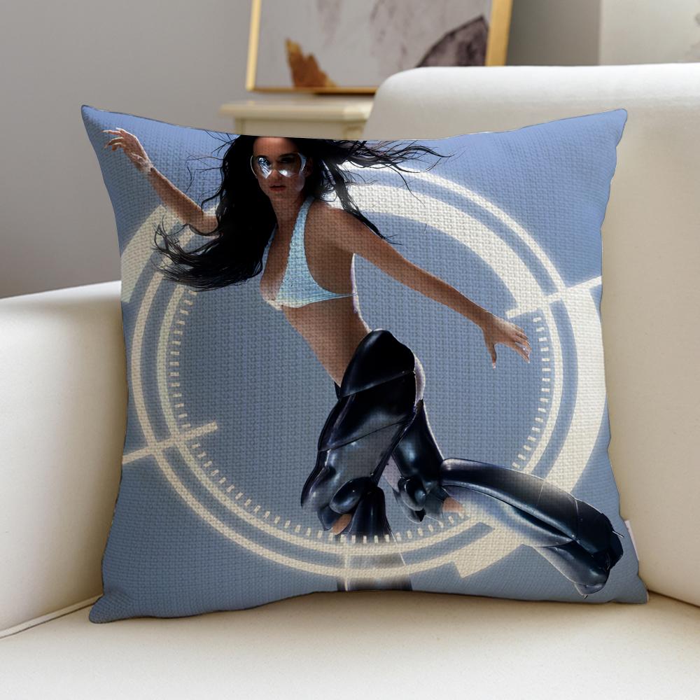 Pop KKaty PerryS Cushion Cover Breathable and skinfriendly linen pillowcase square removable and washable cushion