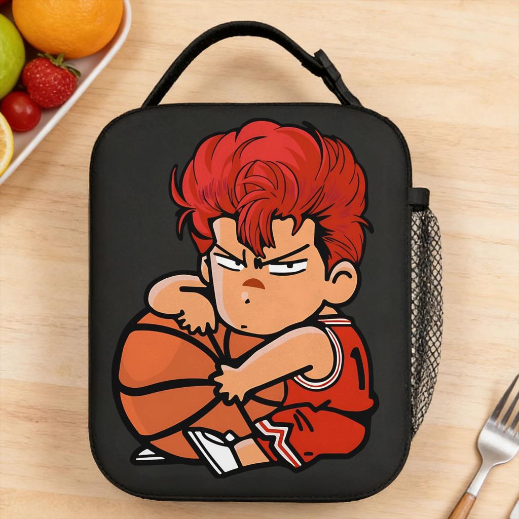 Sakuragi Hanamichi Lunch Bag For Child Custom Travel Lunch Box Vintage Portable Zipper Oxford Cooler Bag