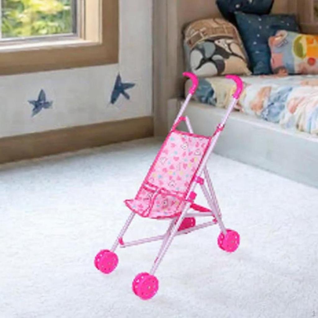 Детская кукольная коляска, ролевые игры, украшение кукольного домика для маленьких девочек, интерактивная детская игрушка-тележка