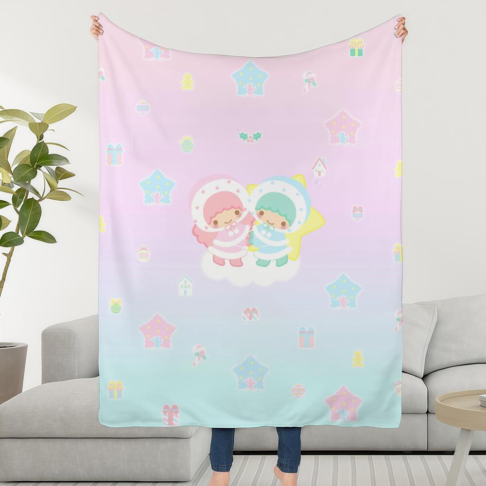 Blanket Throw Super Cosy Plush L-Little Living S-Stars Room Sofa Couch Cartoon SRO Childish T-Twin Cute Birthday Gifts