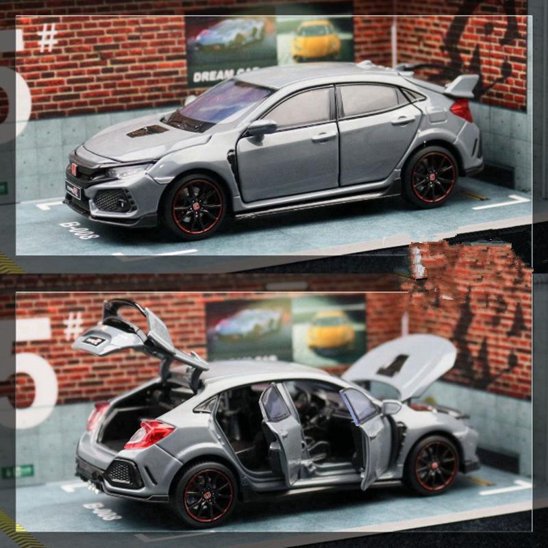 1/32 HONDA Civic Type R FK8 литой автомобиль модель игрушечный транспорт металлический имитация модель автомобиля звук свет коллекция детская игрушка подарок