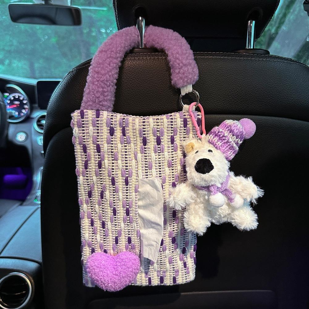 Love pattern Car Mounted Garbage Bin Cute Auto Seat Back Storage Bag Car Interior Accessories
