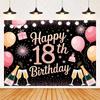 18th Birthday Party Backdrop, Rose Gold, Balloons, Boy, Girl, 18 Years Old, Bar Mitzvah, Photo Backdrop, Banner1996