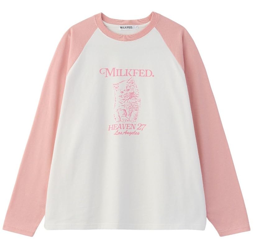 Milkfed Kitten Baseball KITTEN TEE Medium Tee, B/B 103244011007, LtPINK,