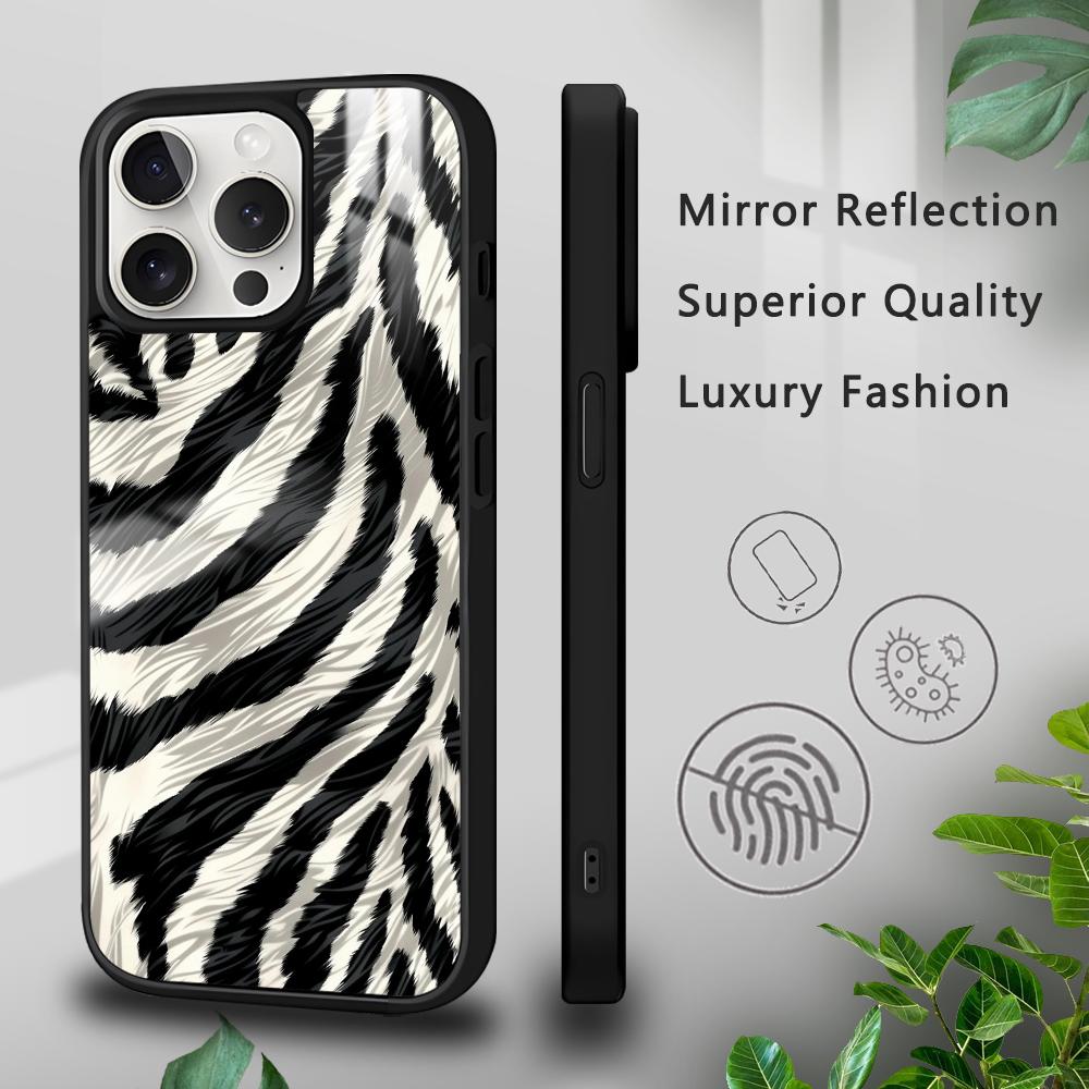 Luxury Zebra Stripes Art Phone Case For iPhone 16 15 14 13 12 11 Pro Xs Max Mini Plus Celulares Hard Funda