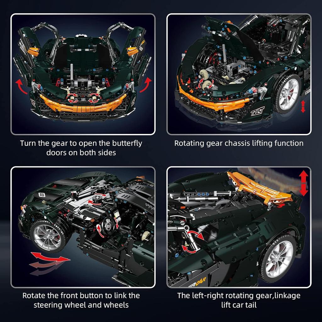 MOULD KING 13091 наборы технических моделей автомобилей, электрический P1, скоростной спортивный автомобиль, кирпичи, игрушки, рождественские подарки для мальчиков и детей