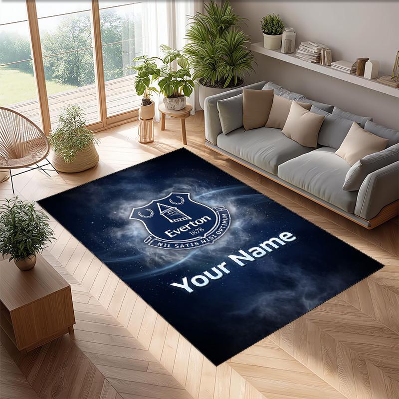 Everton FC Printed Crystal Velvet Rug Non‑Slip Crystal Velvet Carpet For Sofa Bedroom Indoor Home Decoration