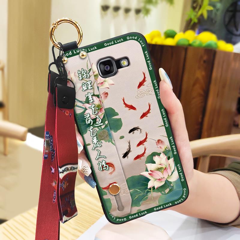 Wristband Silicone Phone Case For Samsung Galaxy A510/A5 2016/SM-A510F Anti-knock Protective Lanyard Shockproof Ring