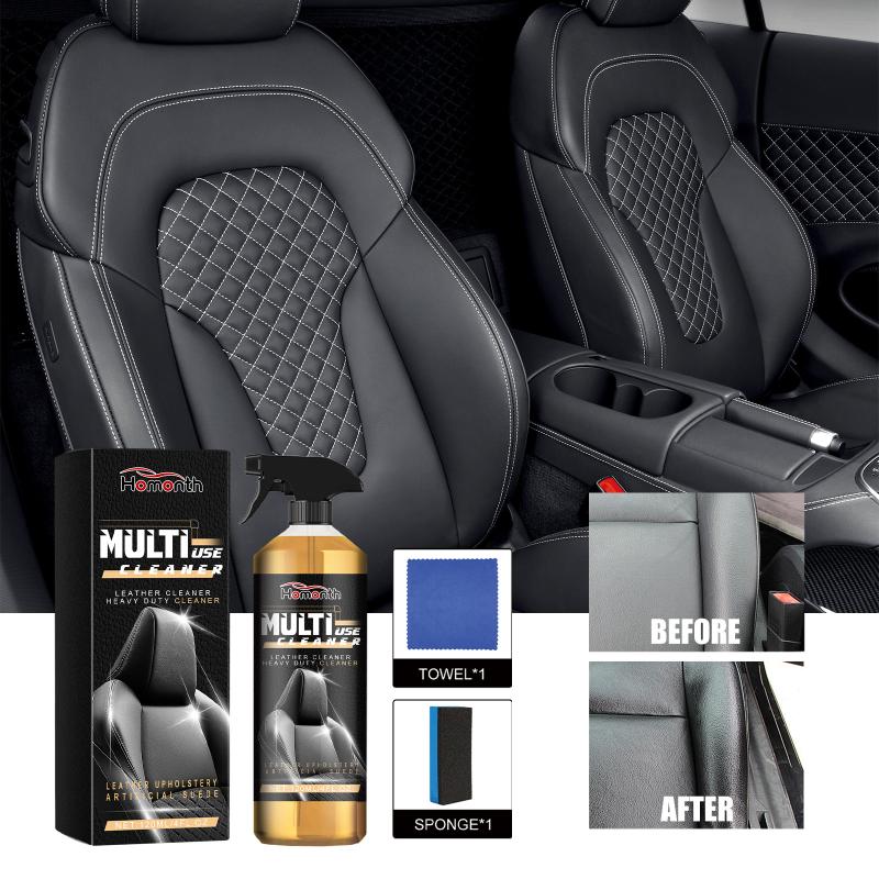 Car Leather Cleaner Interior Renovation Agent Deep Cleaning Strong Stain Removal for Auto Seat Upholstery and Sofa Care