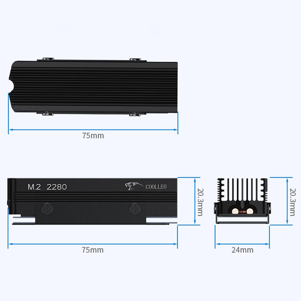 Радиатор M.2 SSD с термопрокладкой из силикона Кулер M.2 SSD Радиатор твердотельного накопителя для M.2 NVMe 2280 SSD
