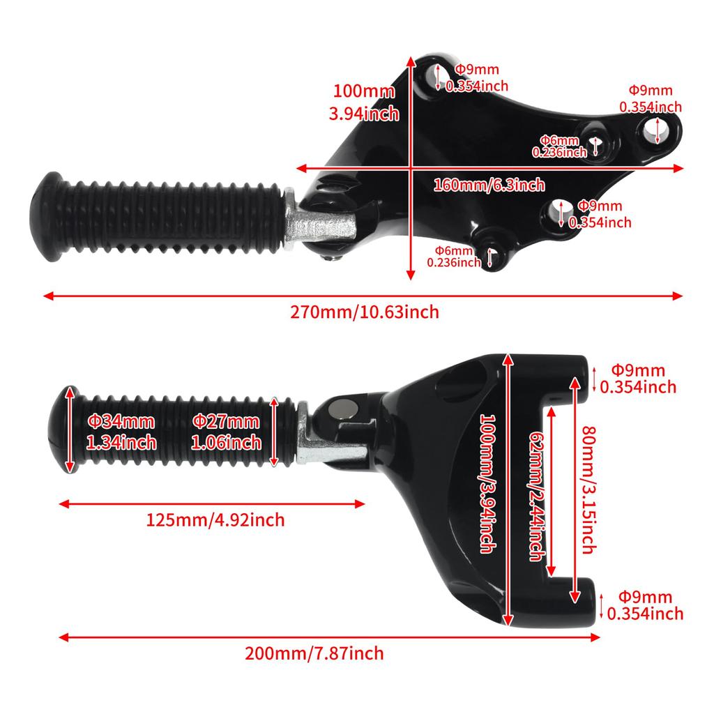 HDBUBALUS Motorcycle Rear Passenger Footpegs Tandem Step Kit Compatible with Harley Sportster Iron XL 883 2014-2022
