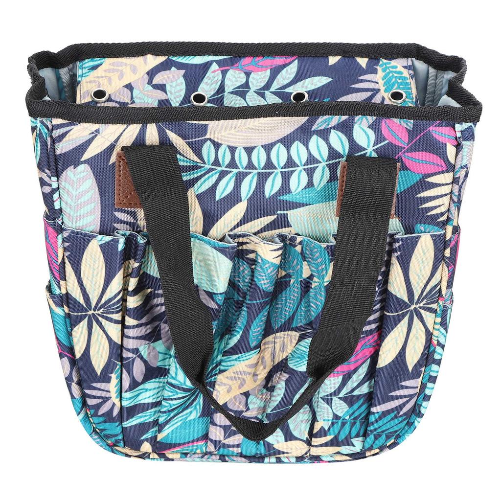 Storage Bag Multifunctional Oxford Cloth Cylindrical Woolen Sundries Organizer PacketBlue Leaves