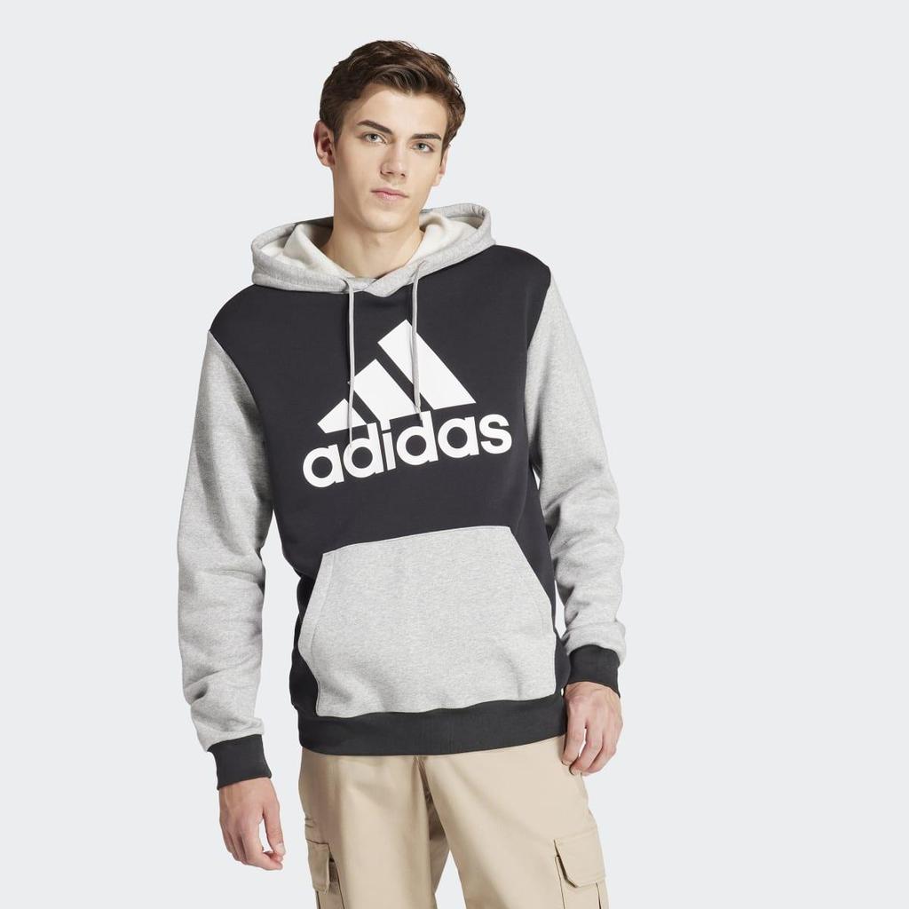 Adidas Essentials Fleece Big Logo Hoodie recycled cotton blend Black