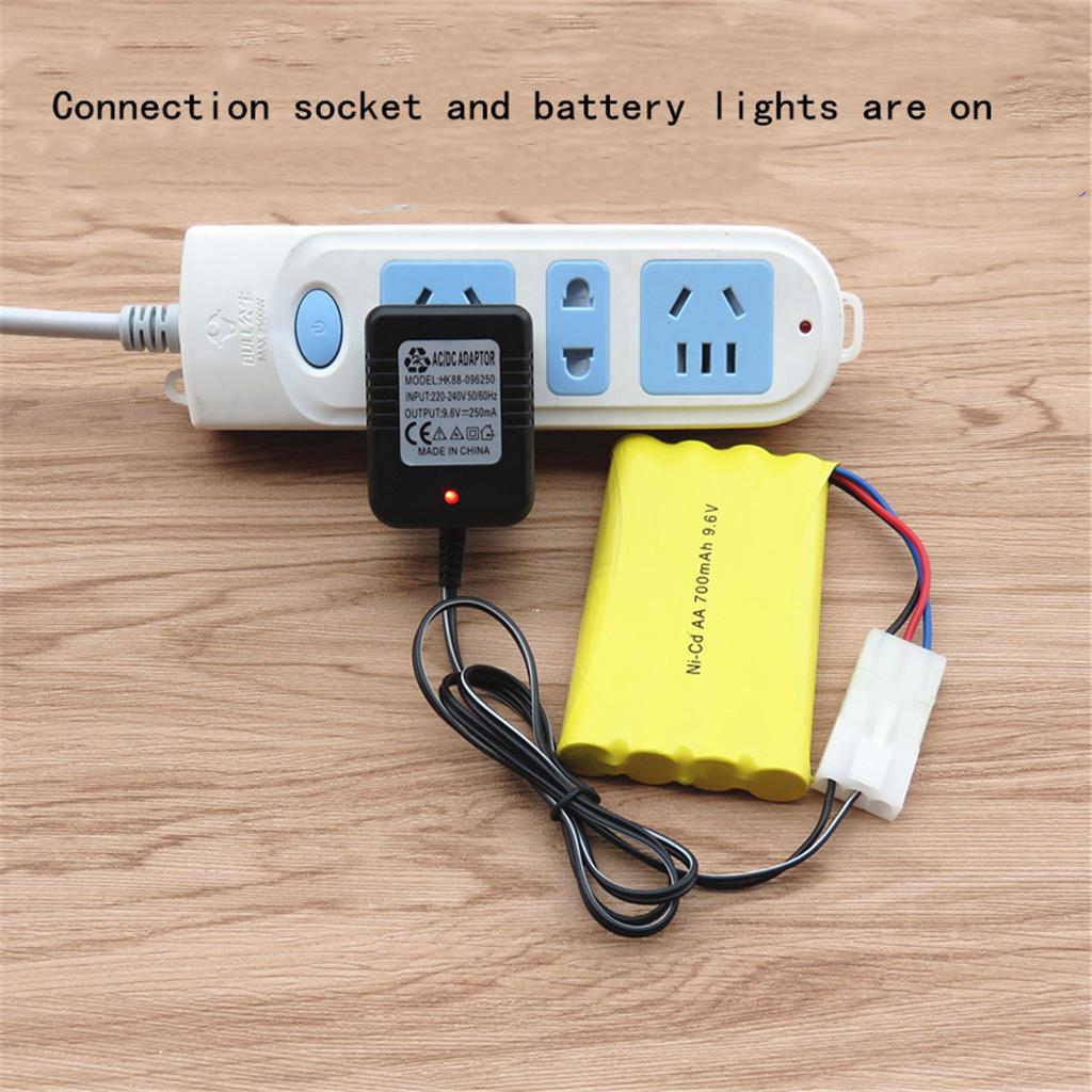 Rechargeable Battery Charger Ni-Cd Ni-MH Batteries Pack KET-3P Plug Adapter 9.6V 250mA Output RC Toy Accessories