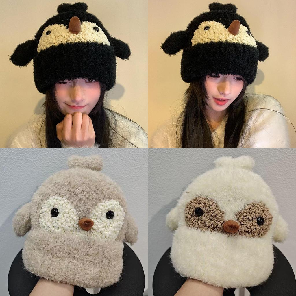 Winter Penguin Beanie For Women With Windproof Knit Material And Casual Style