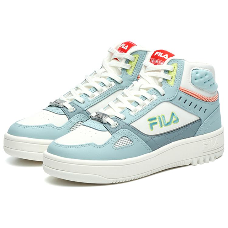 Fila Heritage Basketball Shock Absorbing Non-Slip Durable Mid-Top Retro Basketball Shoes Women Sneaker Cloud-Blue F12W141211FSC