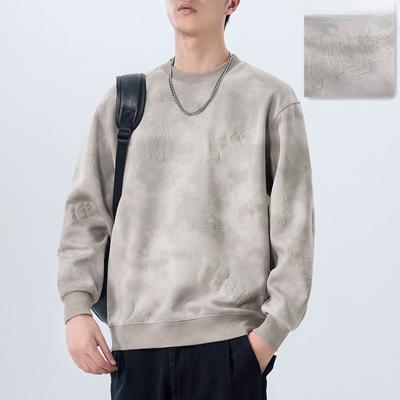 Counter High-End Retro Pad-Dye Printing Heavy CWEEK CREAM свитер мужской весенне-осенний американский повседневный топ мужская одежда